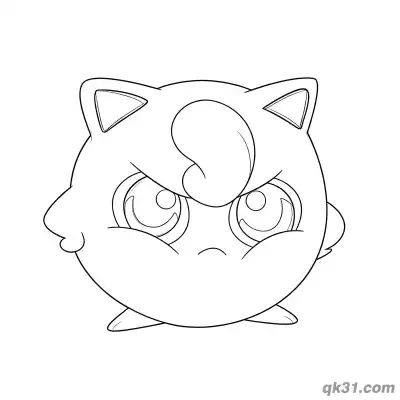 Free printable Serious Face Printable Jigglypuff Coloring Page coloring page