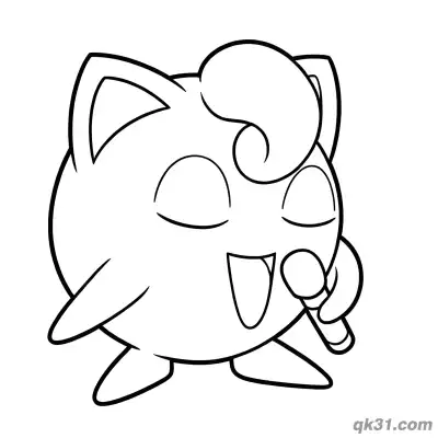 Free printable Singing Classic Jigglypuff Coloring Page coloring page