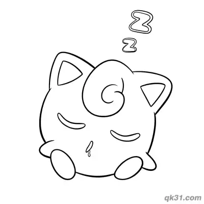 Free printable Sleepy Jigglypuff Coloring Page Printable coloring page
