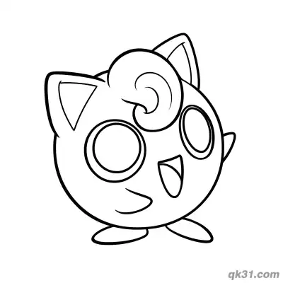 Free printable Tilted Head Jigglypuff Coloring Page coloring page