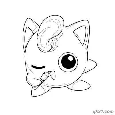 Free printable Winking Singing Jigglypuff Evolution Coloring Page coloring page