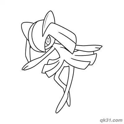 Free printable Kirlia Dancing Bow Etiquette Coloring Page coloring page