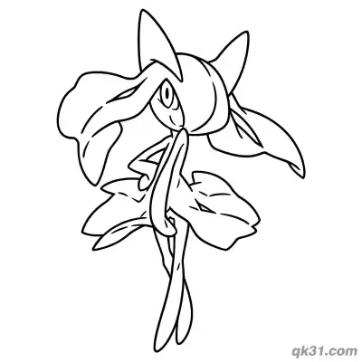 Free printable Kirlia Spinning Dance Coloring Page coloring page