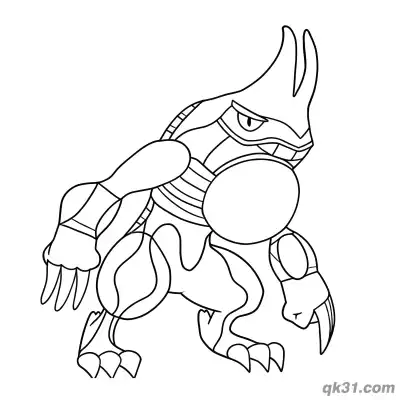 Free printable Leaping Toxicroak Action Scene Printable Coloring Page coloring page