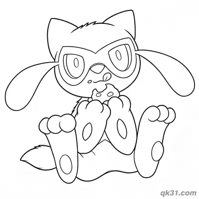 Free printable Cute Baby Riolu Sitting Coloring Page coloring page