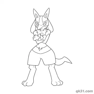 Free printable Lucario Arms Crossed Coloring Page coloring page