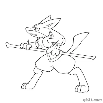 Free printable Lucario Battle Ready Form Coloring Page coloring page