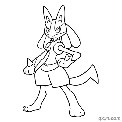 Free printable Lucario Classic Stance Coloring Page coloring page