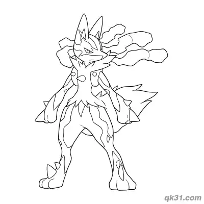 Free printable Lucario Colors Practice Basic Stance Coloring Page coloring page