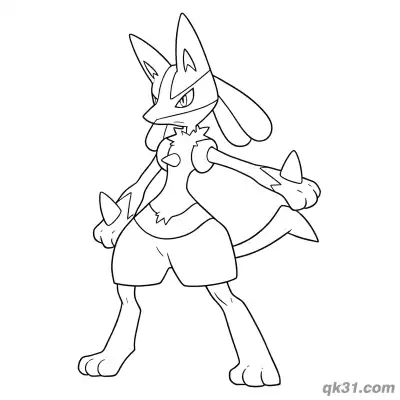 Free printable Lucario Colors Practice Line Art Coloring Page coloring page