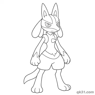 Free printable Lucario Colors Practice Standing Coloring Page coloring page