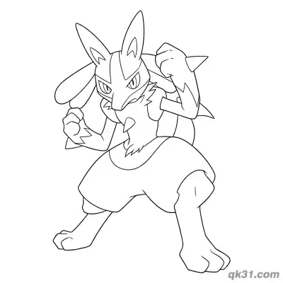Free printable Lucario Combat Ready Coloring Page coloring page