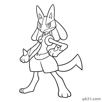 Free printable Lucario Confident Walking Coloring Page coloring page