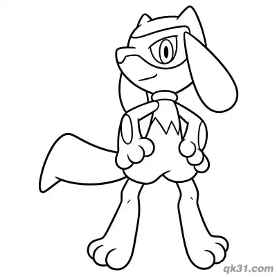Free printable Lucario Cool Pose Adjusting Mask Coloring Page coloring page