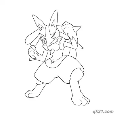 Free printable Lucario Fighting Stance Coloring Page coloring page