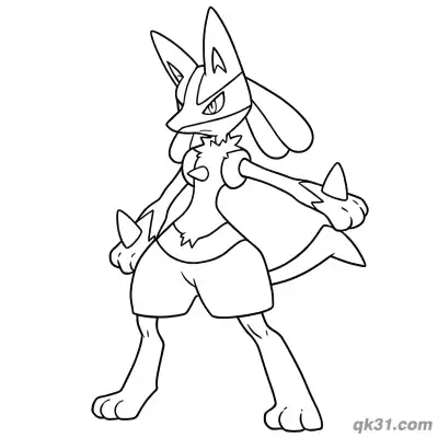 Free printable Lucario Focused Standing Coloring Page coloring page