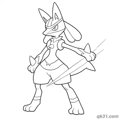 Free printable Lucario Greninja Style Blade Coloring Page coloring page