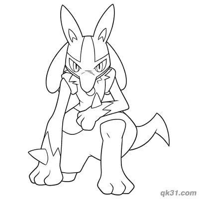 Free printable Lucario Pounce Attack Ready Coloring Page coloring page