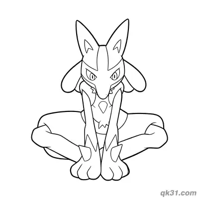 Free printable Lucario Sitting Meditation Coloring Page coloring page