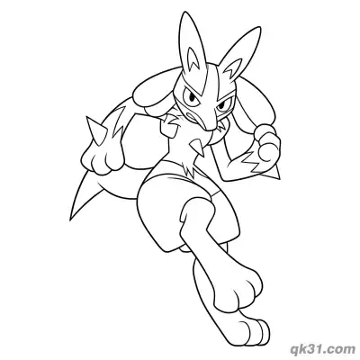 Free printable Lucario Sprint Attack Coloring Page coloring page