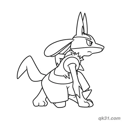 Free printable Lucario Standing Front View Coloring Page coloring page