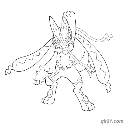 Free printable Mega Lucario Full Body Coloring Page coloring page