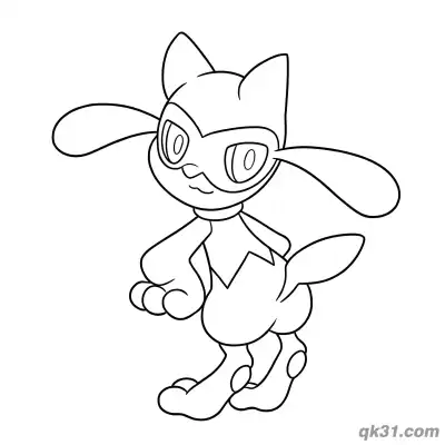 Free printable Riolu Cute Standing Coloring Page coloring page