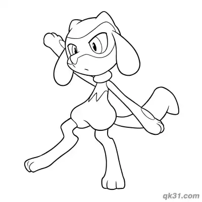 Free printable Riolu Happy Jumping Coloring Page coloring page