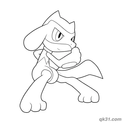 Free printable Riolu Playful Coloring Page coloring page