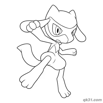 Free printable Riolu Touching Mask Surprised Coloring Page coloring page