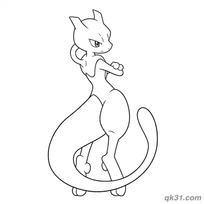Free printable Classic Battle Mewtwo Coloring Page coloring page