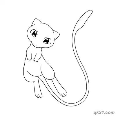 Free printable Cute Mew Pokemon Coloring Page coloring page