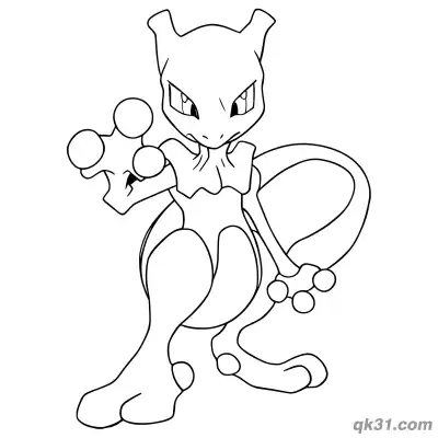 Free printable Four Arm Mewtwo Printable Coloring Page coloring page
