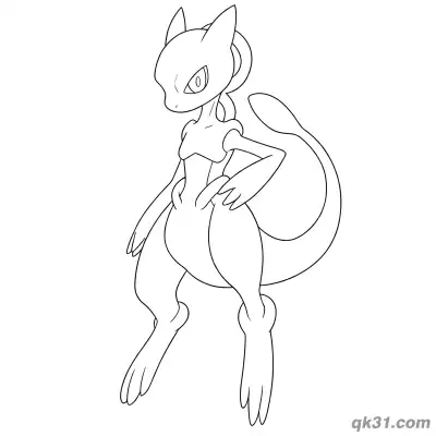 Free printable Heart Tail Mew Coloring Page coloring page