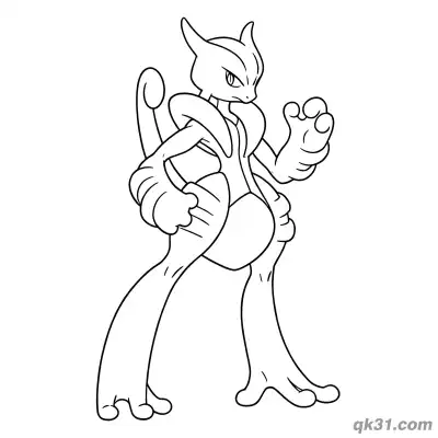 Free printable Mega Mewtwo X Battle Coloring Page coloring page