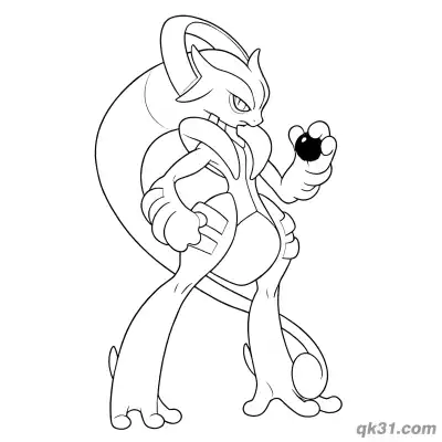 Free printable Mega Mewtwo Y Color Code Coloring Page coloring page