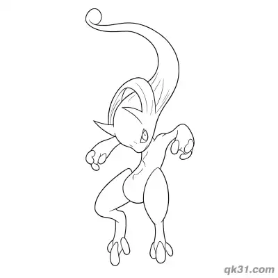 Free printable Mega Mewtwo Y Color Palette Coloring Page coloring page