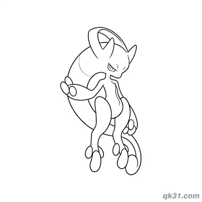 Free printable Mega Mewtwo Y Dynamic Jumping Coloring Page coloring page