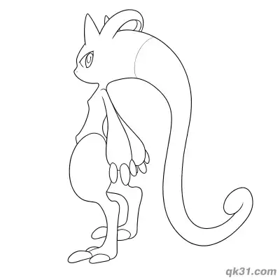Free printable Mega Mewtwo Y Side Profile Coloring Page coloring page