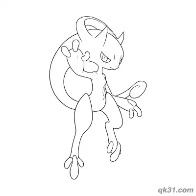 Free printable Mega Mewtwo Y Ultimate Jump Coloring Page coloring page