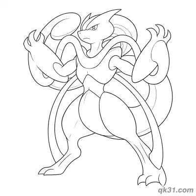 Free printable Multi Arm Mewtwo Coloring Page coloring page