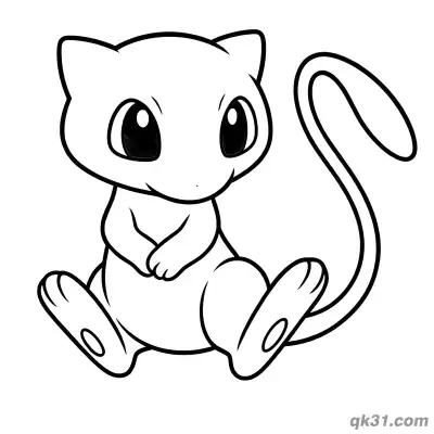 Free printable Playful Mew Coloring Page coloring page