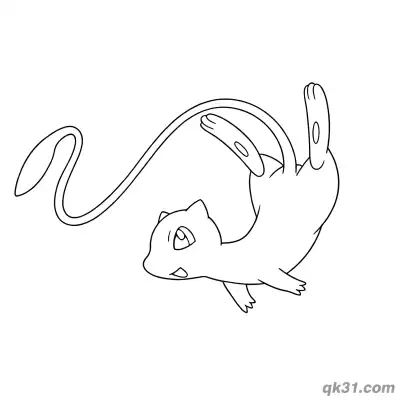 Free printable Rolling Mew Pokemon Coloring Page coloring page
