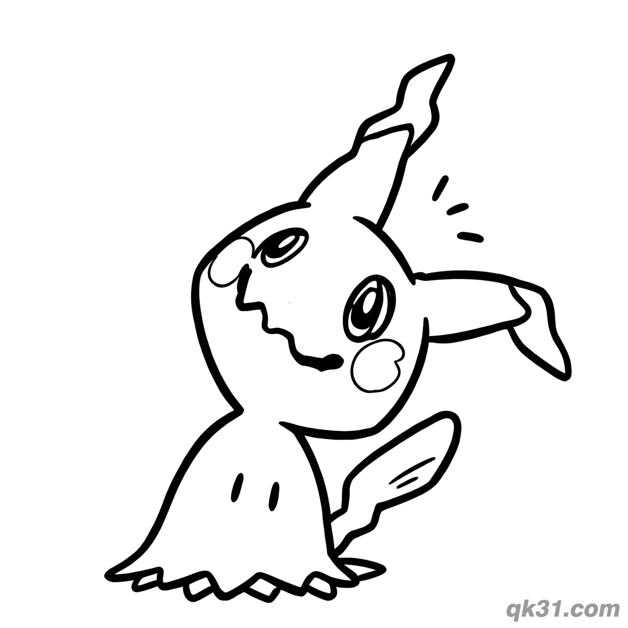 Mimikyu Dancing Music Coloring Page Free – Free Printable Coloring Page for Kids and Adults