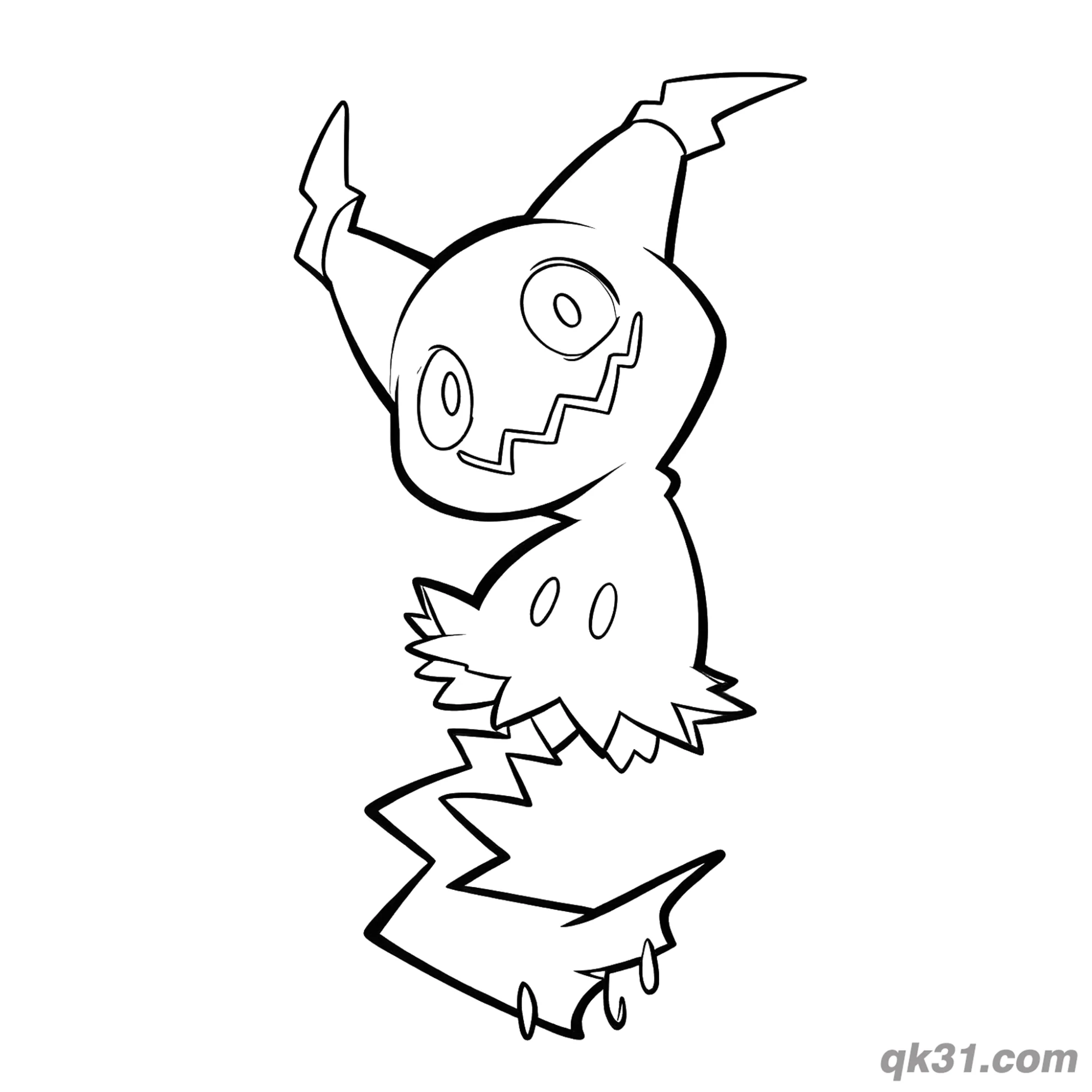 Mimikyu Stretching Body Coloring Page Free – Free Printable Coloring Page for Kids and Adults
