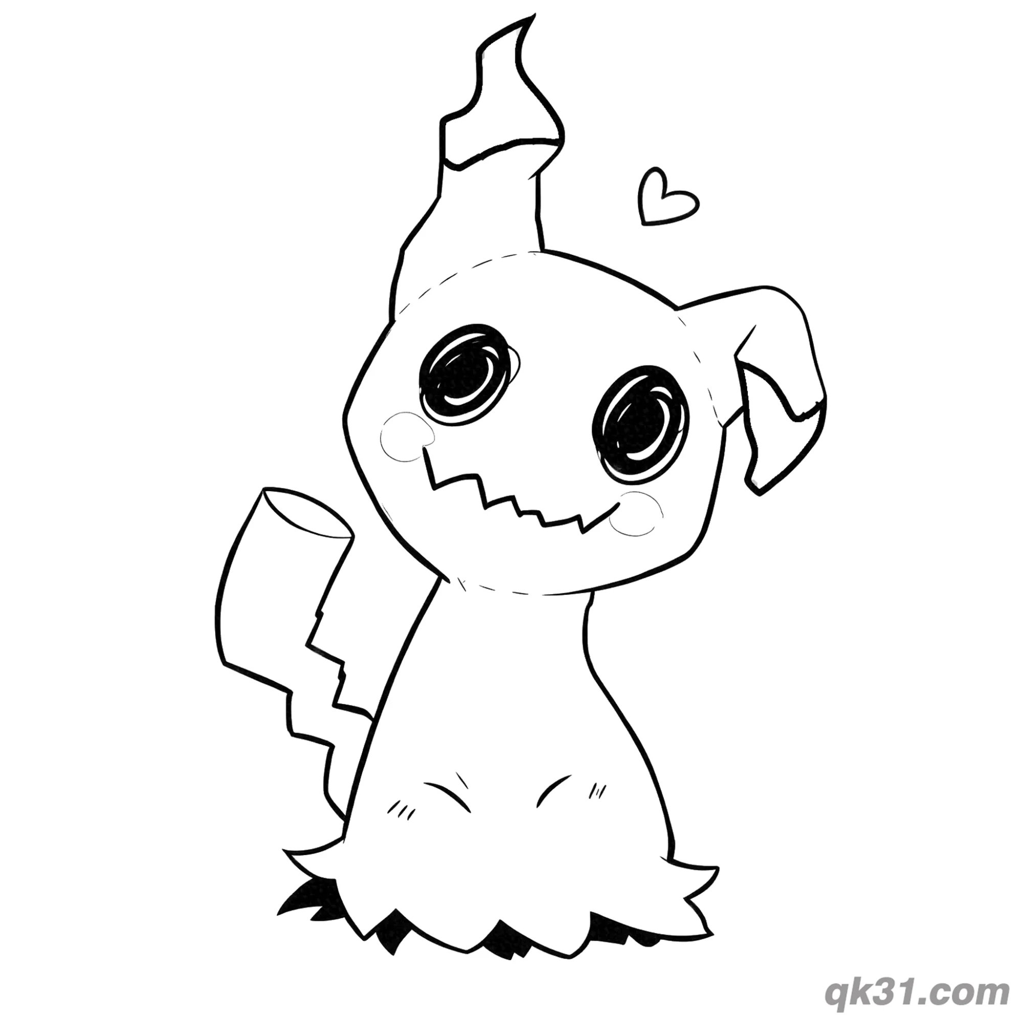 Printable Easy Chibi Mimikyu Coloring Page – Free Printable Coloring Page for Kids and Adults