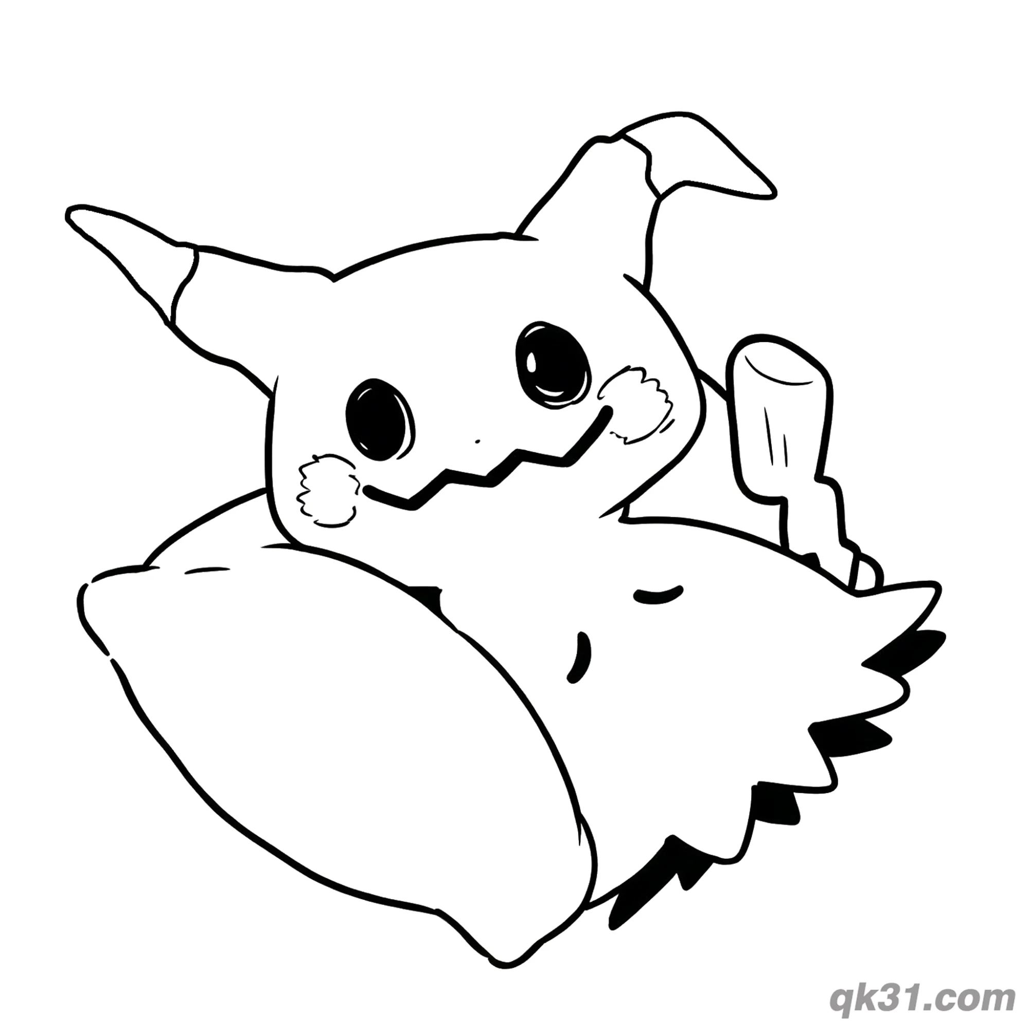Printable Mimikyu Relaxing Nap Coloring Page – Free Printable Coloring Page for Kids and Adults