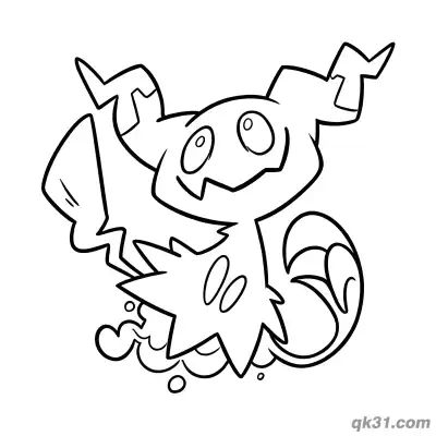 Free printable Mimikyu Action Pose Coloring Pages For Kids coloring page