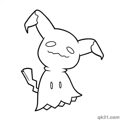 Free printable Mimikyu Ghost Floating Coloring Page Free coloring page