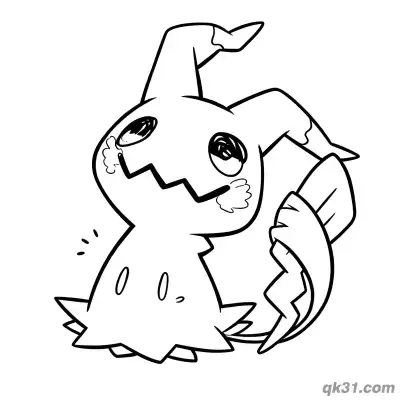 Free printable Chibi Mimikyu Pokemon Coloring Page Art coloring page
